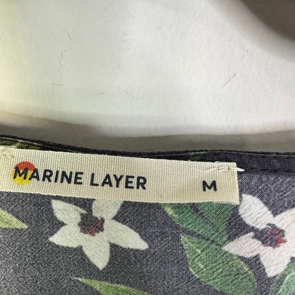 Marine Layer Emlyn Floral Wrap Midi Dress In Navy Floral Print Size Medium - Picture 4 of 6